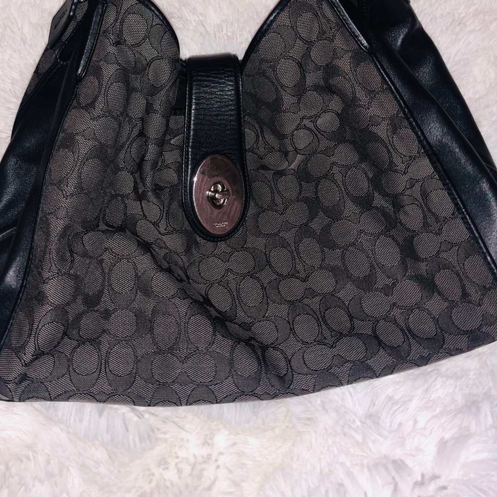 BLACK ON BLACK COACH BAG